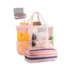 Bolsa de Playa con Capa de Aislamiento Térmico, Bolsa Tote de Malla, Gran Capacidad, Separación de Seco y Húmedo, Bolsa de Hielo para Picnic, Almacenamiento Multifuncional para Vacaciones