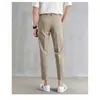 Calças Masculinas Estilo Americano Primavera e Outono Novas Soltas Versáteis Bonitas Perna Reta Jovens Calças de Nove Pontos Calças de Terno Slim Fit Calças Casuais