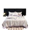 Conjunto de Colcha de Verão Lavável de Tencel 2025 com Quatro Peças, Colcha Refrescante de Seda Gelada de Luxo Leve, Colcha de Ar Condicionado Individual/Casal, Lavável à Máquina