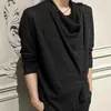 Camiseta de cuello alto de manga larga estilo Old Money para hombre, Otoño, Cleanfit, Camisa base irregular para pareja con protección solar