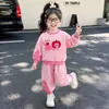 Conjunto de Gato con Bloques de Color Estilo Coreano para Niñas Primavera/Otoño 2026 Nuevo Moda Infantil Elegante Conjunto de Dos Piezas Moderno