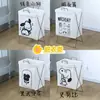 Cesto de Roupa Suja de Desenho Animado, Cesto de Armazenamento com Estrutura de Aço Sem Instalação, Caixa Dobrável para Armazenamento de Roupas e Calças, Cesto de Armazenamento para Meias e Itens Diversos
