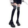 Calcetines Grises Hasta la Rodilla para Mujer, Calcetines Japoneses JK Adelgazantes de Compresión, Calcetines Largos de Tubo Gris Oscuro para Primavera y Otoño, Calcetines para Muslo