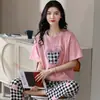 Fabricantes diretos novo pijama verão feminino conjunto lazer roupa de casa 32 justo 100 algodão 150 gramas