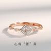 Libro Rojo Juego Completo Anillo de Diamantes para Mujer Plata Esterlina 925 Oro Rosa Anillo de Comida para Dedo ins Anillo Dividido Joyería de Mano al por Mayor