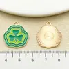 Sombrero Verde Irlandés que Gotea Aceite Trébol de la Suerte Colgante de Trébol Pulsera Llavero DIY Accesorios de Joyería