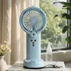 Ventilador de Spray de Mano de Alta Velocidad para Exteriores e Interiores de Verano, 5 Velocidades, Carga USB, Ventilador de Escritorio de Mano con Correa de Transporte Portátil