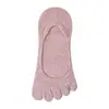 Calcetines de cinco dedos para mujer, finos de verano, tobilleros invisibles, antideslizantes, no se caen del talón, para combinar con zapatos de corte bajo, sin borde visible, calcetines con dedos para mujer