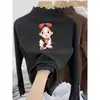 Camiseta de Manga Larga para Niñas Otoño/Invierno 2026 Nuevo Estilo Top Térmico de Polar Alemán para Niños Medianos y Mayores Estilo Coreano Elegante Top con Volantes Ropa Interior