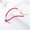 Pulsera de acero de titanio con cuerda roja de nuevo estilo, no se decolora, doble anillo bañado en rosa, bolsa de dinero, anillo de mano para mujer, candado, regalo de este año de vida