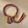 Cuerda de Mano Xizang Tejida a Mano Recurrente Cuerda de Mano Pequeña Pulsera Thangka Cuerda Thangka Dios de la Riqueza Madre Verde Zakilam