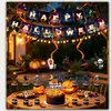 Últimos accesorios de Halloween, decoraciones de banderas, decoraciones colgantes en espiral de feliz Halloween para fiestas, set de ambiente