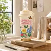 Taza aislada de acero inoxidable 316 con doble popote, múltiples diseños, portátil con correa para llevar, adecuada para el trabajo y uso en el coche