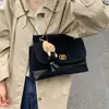 Bolso bandolera de un solo hombro, casual y elegante, gran capacidad, diseño retro, nuevo bolso para mujer con estampado de diamantes, bolso de cadena 2026 con colores contrastantes