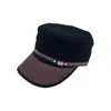 Gorra Plana de Cuero con Visera Bordada Retro Lista para Usar Sombrero de Copa Protección Solar para Hombre Gorra de Pesca con Visera Gorra Militar Ajustable