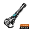 Linterna ABS Carga USB Pantalla de Potencia LED Grande Largo Alcance Hogar Exterior Linterna de Larga Duración