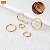 Anel Liso Básico de Liga de Titânio F136 Anel Sem Costura Piercing no Nariz Brincos Joias para Body Piercing Anel Fechado Fivela Redonda para Orelha