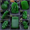 Colgante de Jaspe Imitación Hetian Jade Verde Espinaca Material de Mongolia Exterior Colgante de Joyería de Jade para Regalo de Apertura de Ventas Modelo de Transmisión en Vivo