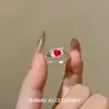 Diseño de Nicho Sentido de Alta Gama Estilo Yuyou Mismo Estilo Pulsera Anillo de Manzana Roja Personalidad Creativa Única Joyería de Mano Versátil
