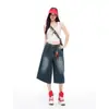 Jeans Versátil Confortável de Cintura Alta, Caimento Solto, Cobre o Quadril, Cropped, Perna Larga, com Textura de Alta Qualidade, Ajustado ao Corpo, Caimento Fluido, Ideal para Corpo em Forma de Pera, Nicho