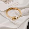 Tendencia de Moda Europea y Americana Transfronteriza Pulsera de Aleación Exagerada con Diseño Aerodinámico de Gota de Agua Textura Brillante Abrazo Pulsera de Apertura de Resorte