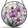 Colgante de Cristal Pintado de Phalaenopsis Transfronterizo Adorno de Cristal Colgante para el Hogar Decoración de Ventana Atrapasoles para el Jardín