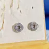 Base de Brinco em Prata de Lei S925, Redonda 5mm, Sem Adornos, Micro-Incustada com Diamantes, Base de Brinco com Padrão de Rosa, Acessórios DIY, Base de Prata