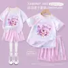 Verano Maravilloso Lindo Estilo Princesa para Niñas Dibujos Animados Lindos Conjunto Deportivo para Niños Secado Rápido Camiseta de Manga Corta y Pantalones Cortos