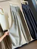 Elegantes pantalones de pierna ancha con botones, cintura alta y pliegues para mujer, estilo otoño, corte relajado, adelgazantes, pantalones tipo linterna casual