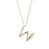 Collar de Circonita de 26 Letras Estilo Nuevo Hip-Hop Cadena de Caja Hiphop Joyería de Moda para Mujer Venta Directa de Fábrica