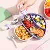 Prato de Silicone Cartoon Criativo Transfronteiriço para Crianças Bebê com Ventosa Conjunto de Louça Suplementar Comprimido de Peça Única