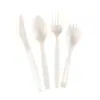 Cuchillo y Tenedor Cuchara Desechables de Almidón de Maíz Biodegradables Descomposición Tenedor Cuchara para Ensalada de Frutas Integrado Biodegradación