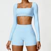 Zechuang conjunto de inverno cruzado nude justo para yoga cintura alta secagem rápida roupas esportivas para corrida treino conjunto de duas peças 8518