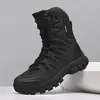 Zapatos de montaña de caña alta para senderismo al aire libre de talla grande para otoño e invierno, para exportación y venta en AliExpress, adecuados para acampar, entrenamiento y proporcionar calidez, botas tácticas para hombre