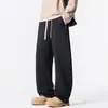 Calça Casual Masculina Reta Simples Esportiva Nova 2026, Calça Longa Solta com Cordão e Efeito Drapeado, Calça Versátil Masculina