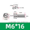 Aço inoxidável 304 DIN912 Cabeça de copo arruela de mola hexagonal parafuso de máquina de combinação dupla cabeça cilíndrica recartilhada M3M8