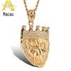 Colar de aço de titânio de leão de coroa Colar de pingente de cabeça de leão de aço de titânio de aço de titânio de moda masculina HC011