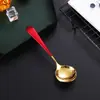 Colher de Celebridade da Internet Aço Inoxidável 304 Cabeça Redonda Estilo Coreano Fofa Colher de Sobremesa Fruta Cabo Curto Colher de Sopa Infantil