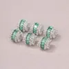 Cuentas de cubo de circón incrustadas en oro de 18 quilates para pulsera de ruedas DIY, collar, accesorios de joyería hechos a mano con cuentas, venta al por mayor