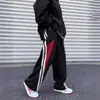 Direto da Fábrica Ins Stripe Americano Street Contraste Perna Larga Calça Esportiva High Street Casual para Homens e Mulheres Calças Largas
