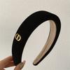 Coreano Dongdaemun Carta Veludo Alta Craniana Top Headband Retro Estilo Francês Headband Preto para Mulheres