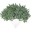 Plantas Verdes Artificiales Populares Transfronterizas, Hojas de Sauce Artificiales, Jarrón para Mesa de Comedor, Arreglo Floral, Decoración de Hojas de Plantas Verdes, Hojas de Sauce Artificiales Individuales