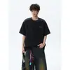Camiseta de Manga Corta con Bordado Pesado de Flor Rayo Nueva de Verano 2026 260g Corte Holgado Unisex Talla Grande para Hombre