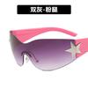 Gafas de Sol Kedun Integradas Estilo Aviador de Cinco Puntas Sin Marco 2022 Nuevo Europeo y Americano Y2K Milenial Chica Caliente Protector Solar