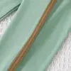 Conjunto para Niña Rayas Verdes Frescas y Marrones con Capucha Bloque de Color Sudadera con Rayas + Pantalones Largos con Raya Lateral Conjunto Primavera/Otoño