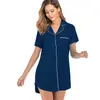 Amazon Aliexpress Europeo y Americano 2026 Primavera/Verano Cárdigan de Manga Corta con Solapa Ropa de Casa Cómodos Pijamas para Mujer Venta al por Mayor