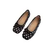 Sapatos rasos com laço de bolinhas, sola macia, confortáveis, adequados para usar no escritório, no trajeto e em ocasiões casuais, bico quadrado, estilo Mary Jane de outono, sapatos femininos