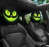 Funda de Reposacabezas para Coche con Estampado de Calavera Negra de Comercio Exterior Transfronterizo, Estilo Elástico Universal, Funda de Reposacabezas para Coche Original y Divertida