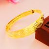 Pulsera al por mayor 14N Longfeng Chengxiang para mujer chapada en oro latón estilo étnico doble pez carácter fu pulsera de oro de Vietnam