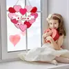 Letrero de Puerta con Forma de Corazón para el Día de San Valentín Transfronterizo Decoración de Pared de Madera Única con Forma de Corazón Rojo y Rosa Cinta Celebración del Hogar